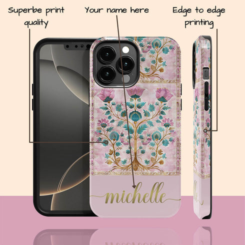 Custom Name Mandala Boho Floral iPhone Case